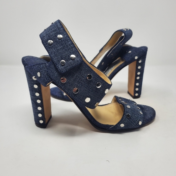 Jimmy Choo Denim Studded Pumps - Picture 6 of 9